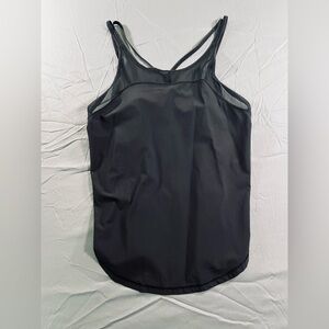 black lululemon athletica mesh spaghetti strap racerback tank top